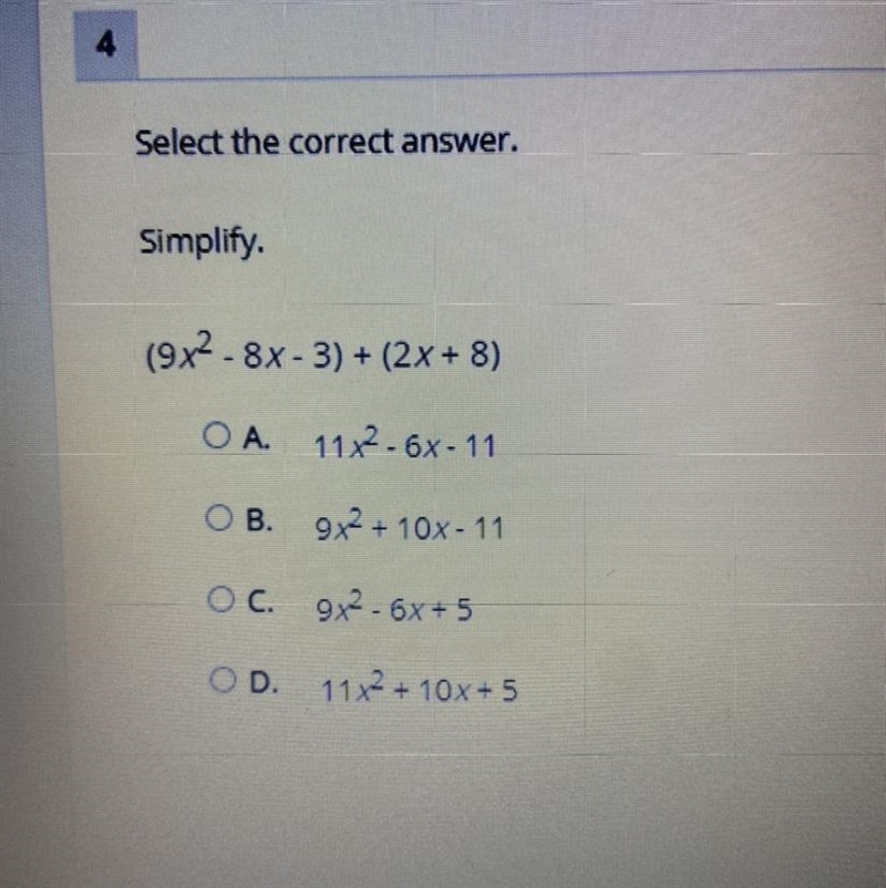 Select the correct answer Simplify-example-1