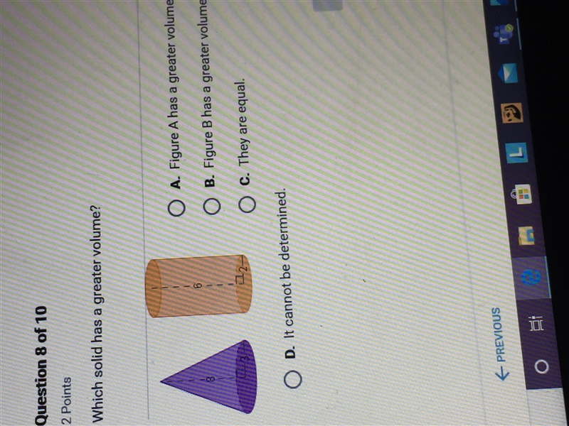 Which solid has a greater volume-example-1