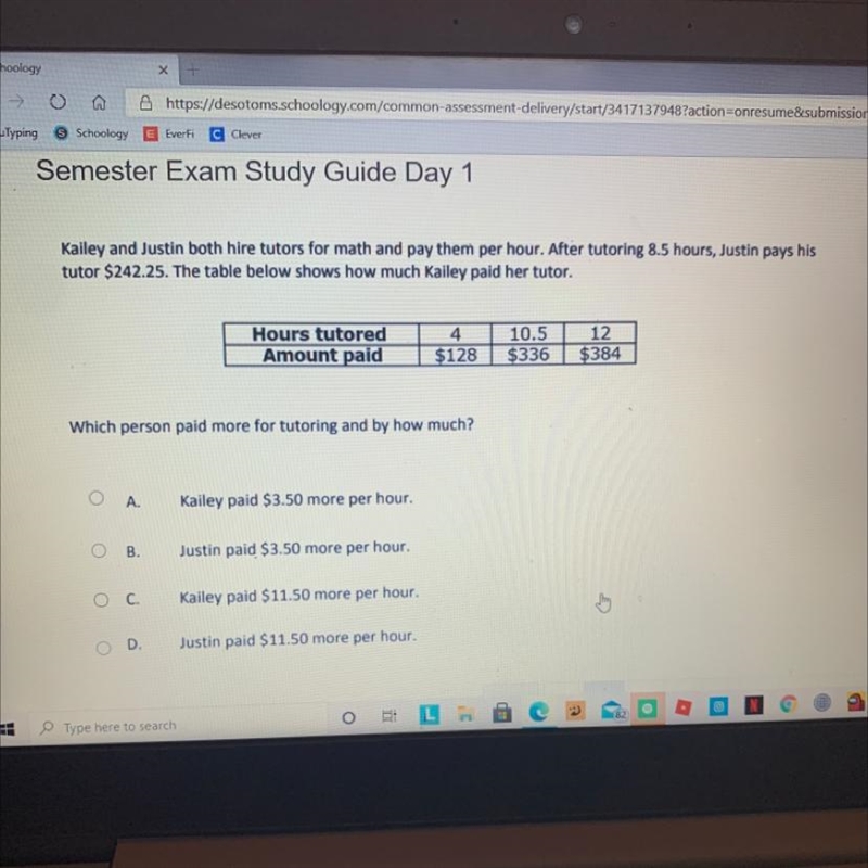 Kailey and Justin both hire tutors for math and pay them per hour. After tutoring-example-1