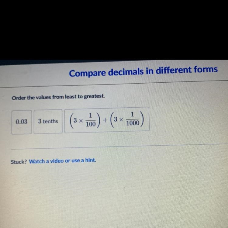 Order the values from least to greatest.-example-1