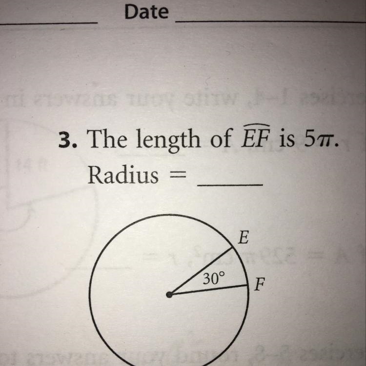 Find the length of Ef. Leave your answers in terms of pie.-example-1