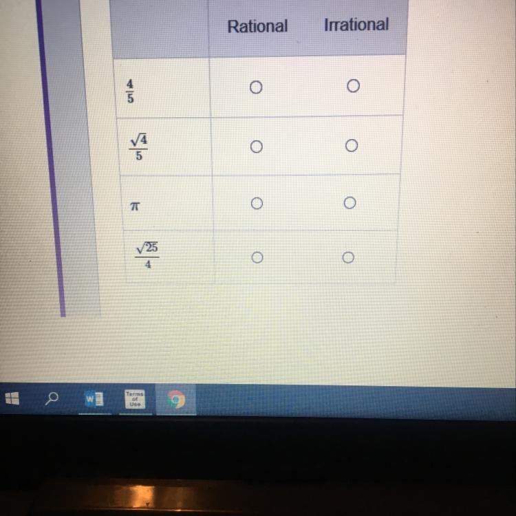 Select Rational or irrational to classify each number-example-1