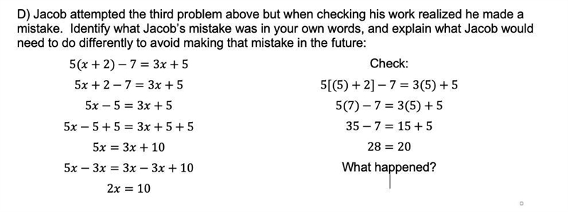 Jacob attempted the third problem above but when checking his work realized he made-example-1