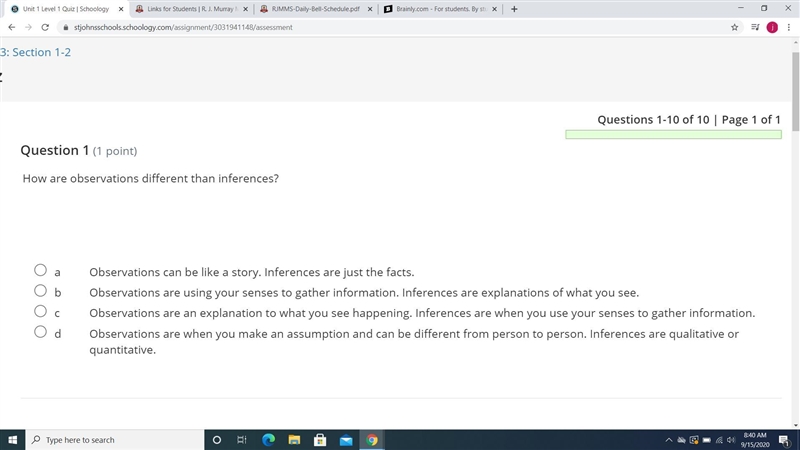 How are observations different from inferences? (choose)-example-1