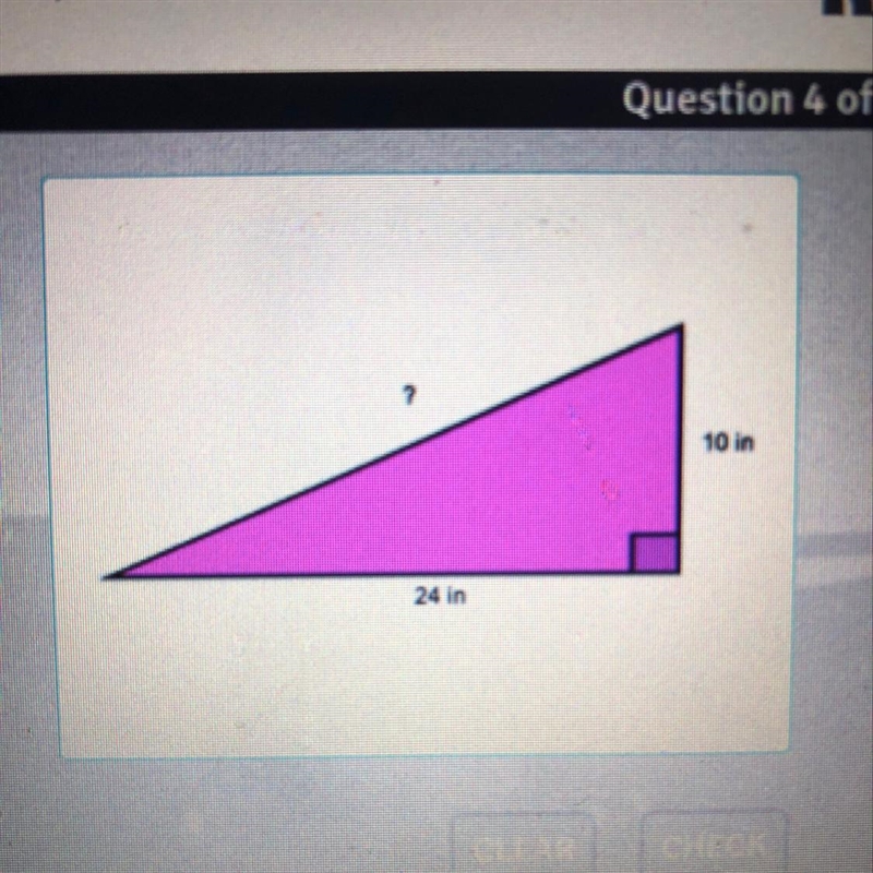 Find the missing side length of the right triangle shown. Round to the nearest tenth-example-1