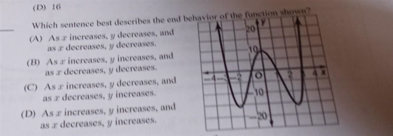 Which sentence best describes the end behavior of the function shown ​-example-1