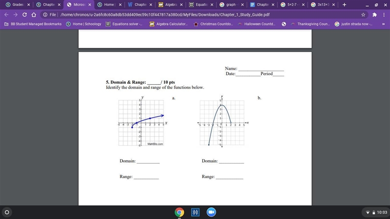 Identify the domain and the range of the function-example-1