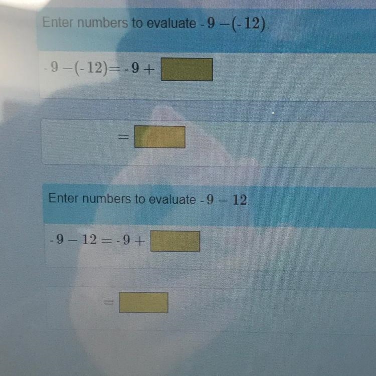 Subtracting a number is the same as adding its opposite. this understanding to complete-example-1