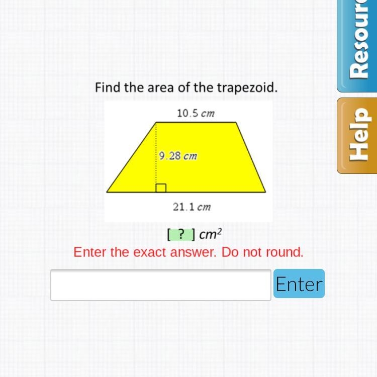 Find the area of the following trapezoid help-example-1