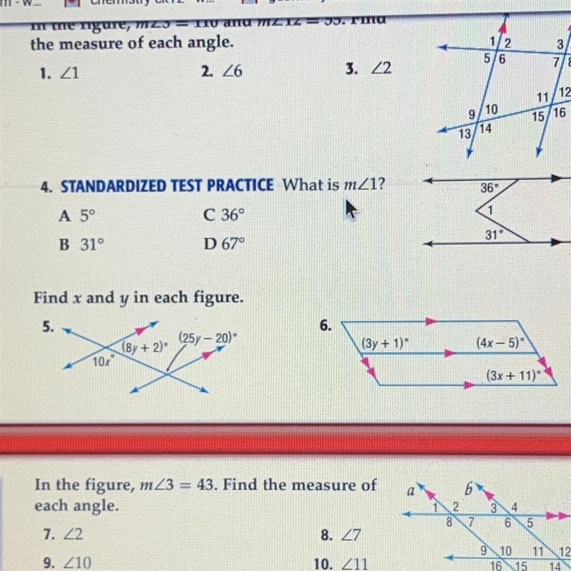 Find x and y in each figure.-example-1