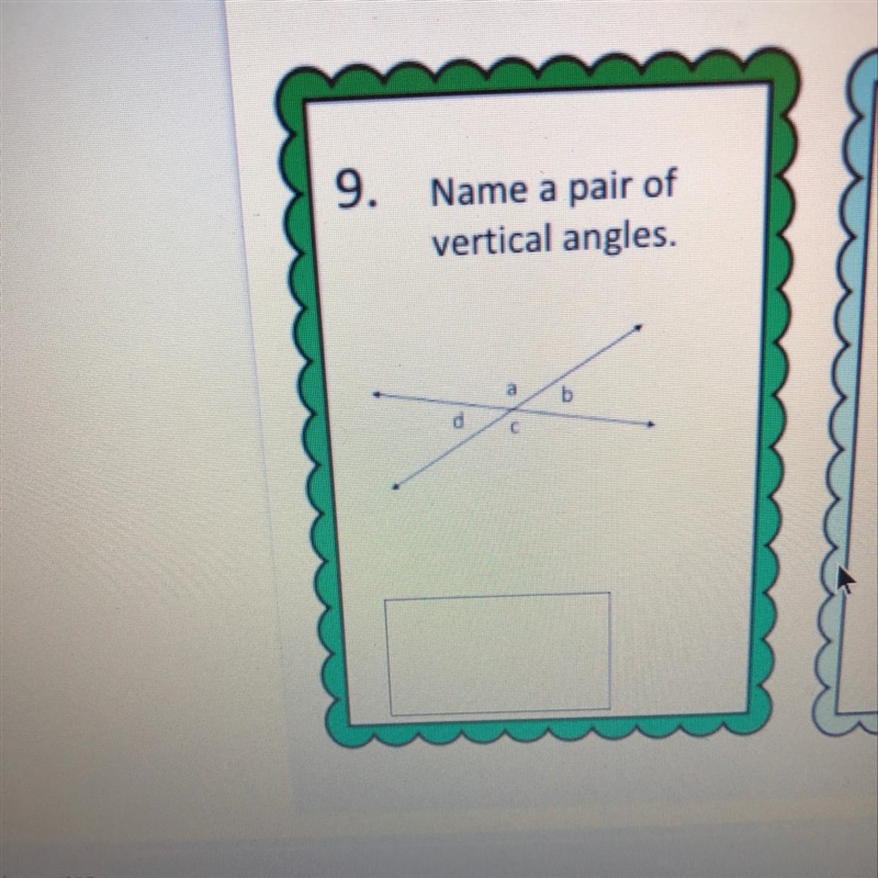 Name a pair of vertical angles:-example-1