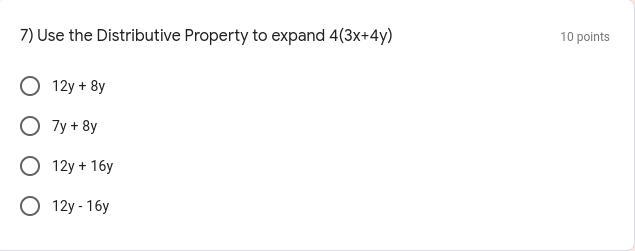 Use the Distributive Property to expand 4(3x+4y) Use the Distributive Property to-example-1