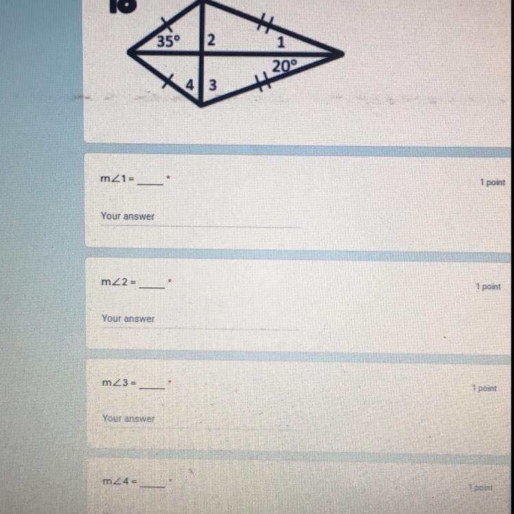 Find the measures of the numbered angles in each kite. (help plz!)-example-1