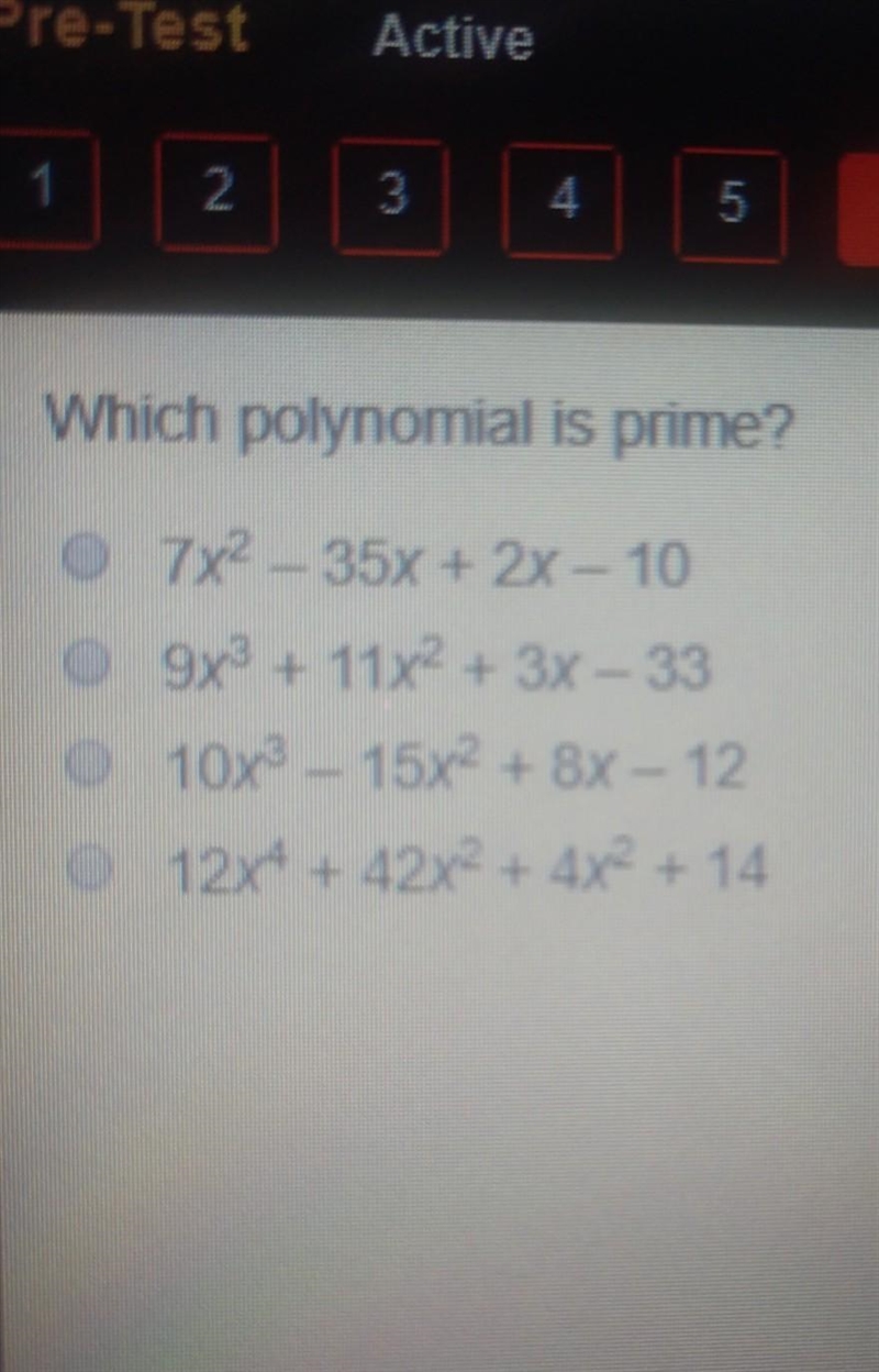 Which polynomial is prime? ​-example-1