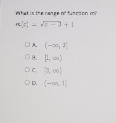 What is the range of function m? ​-example-1