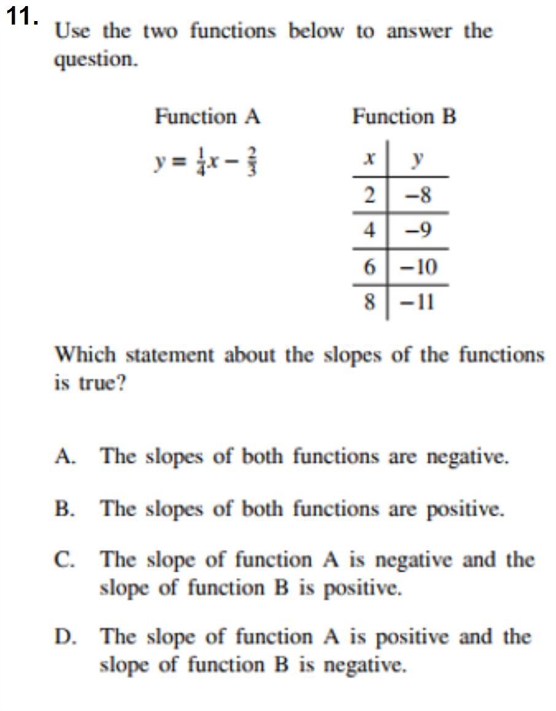 Which statement about the slopes of the functions is true?-example-1