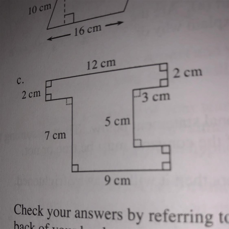 Can anyone explain to me how to do this. Find the area of question C 12 cm 72cm 3 cm-example-1