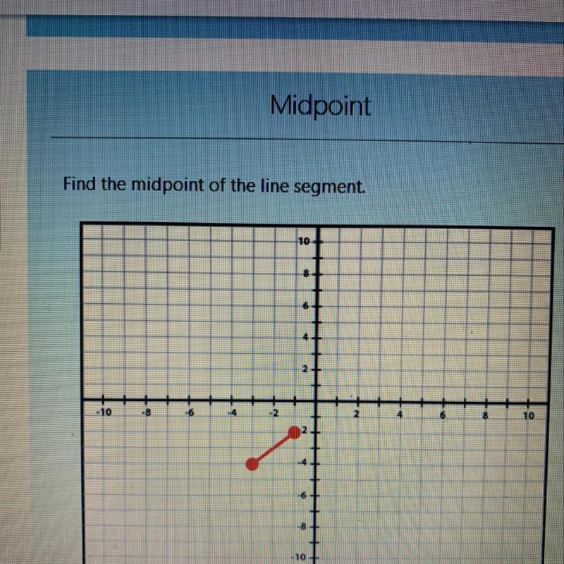 Find the midpoint of the line segment. Could someone explain how to solve these aswell-example-1