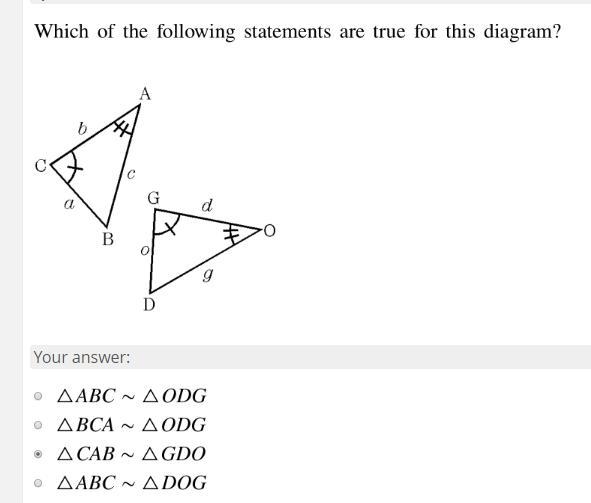 Which of the following statements are true for this diagram?-example-1