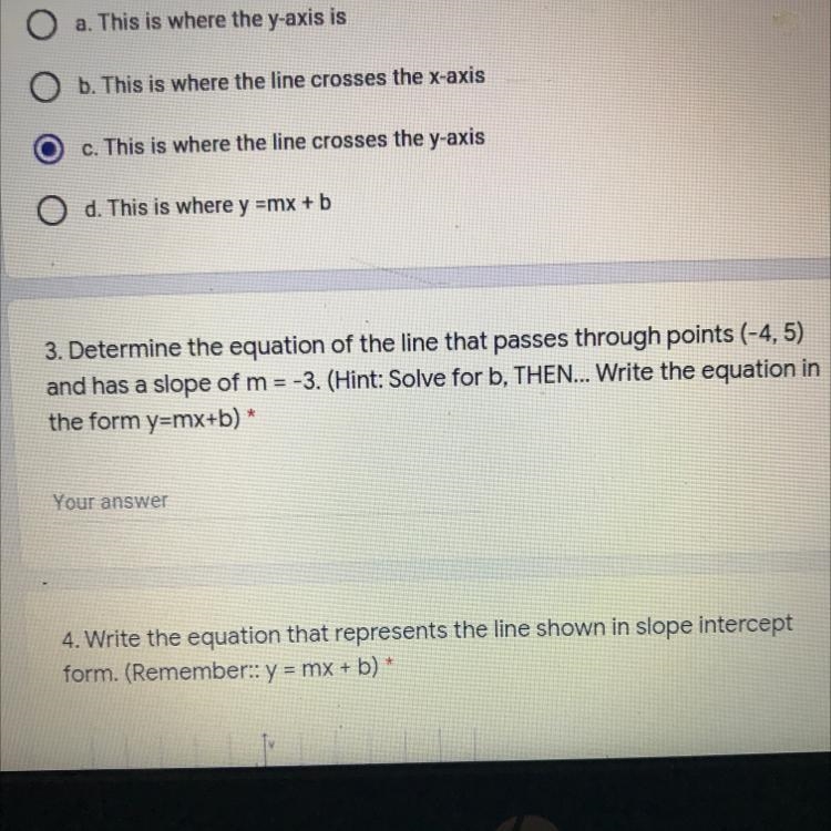 Determine the equation of the line that passes through points (-4,5) and has a slope-example-1