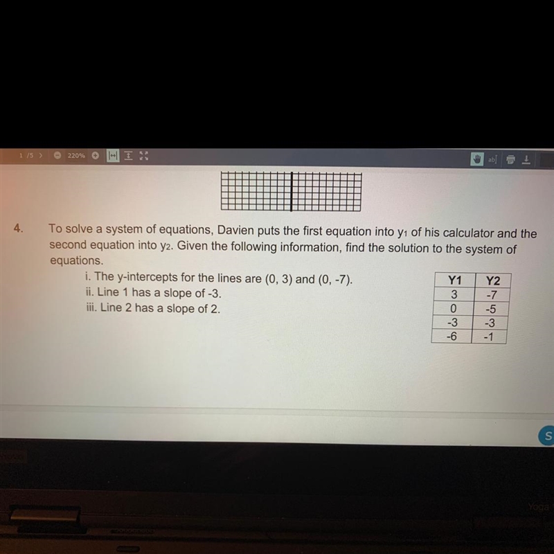 Urgent !! To solve a system of equations into y2. Given the following information-example-1