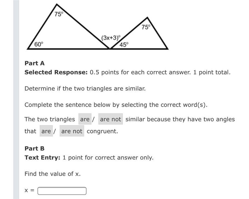 What is x=? I got part a but what does x=?-example-1