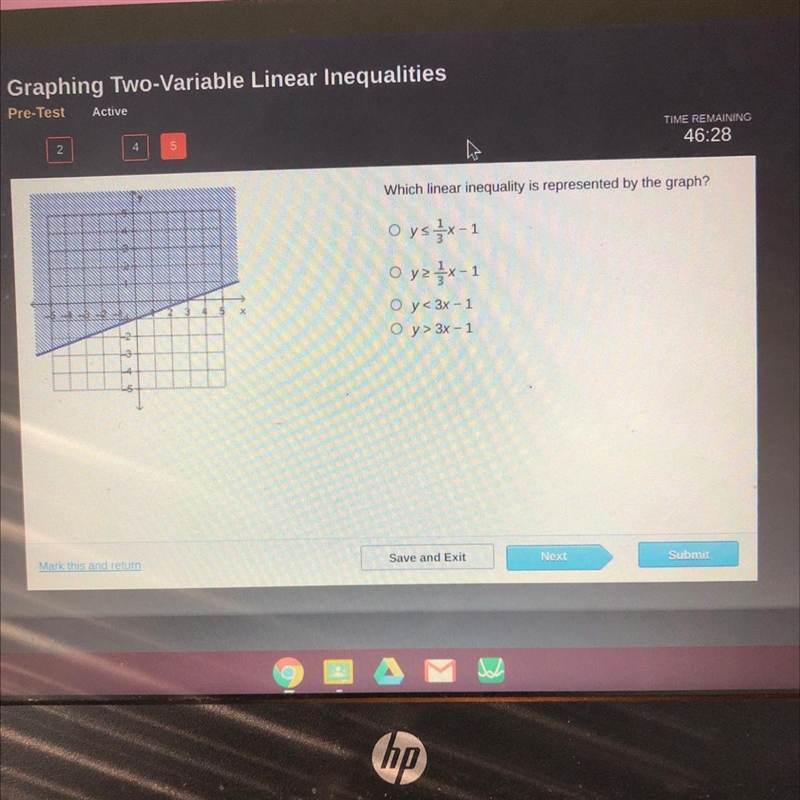 Which linear inequality is represented by the graph?-example-1