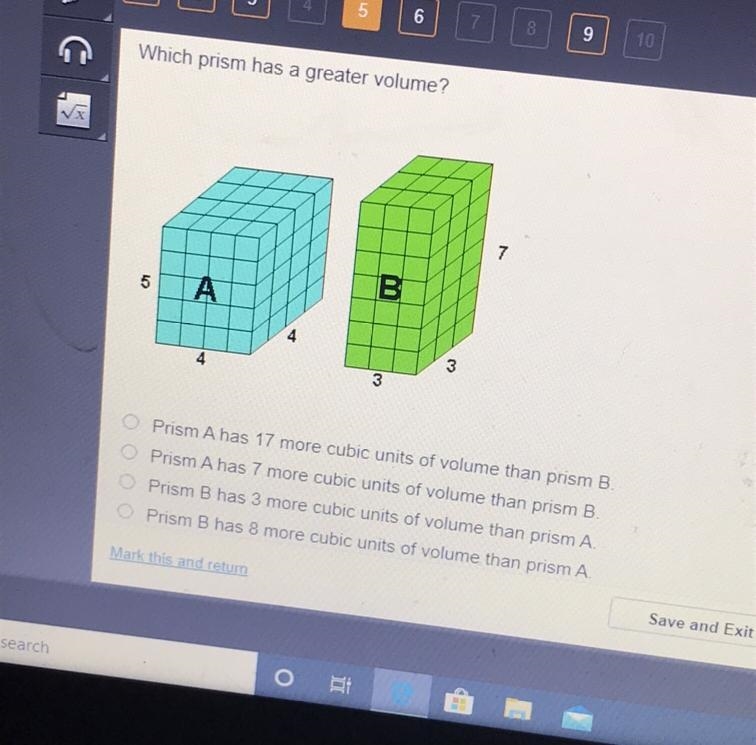 Which Prism has a greater volume?-example-1