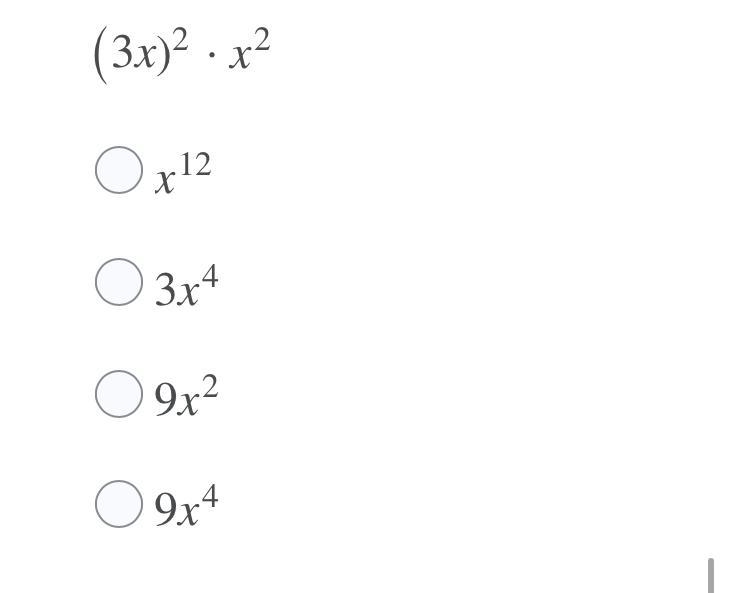 How do you simplify x4·(y2)3·y−2 and (3x)2·x2 Look at picture-example-1