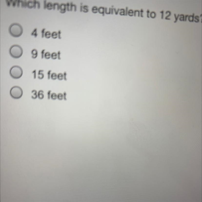 What length is equivalent to 12 yards?-example-1