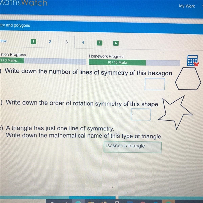 Write down the number of lines of symmetry of this hexagon-example-1