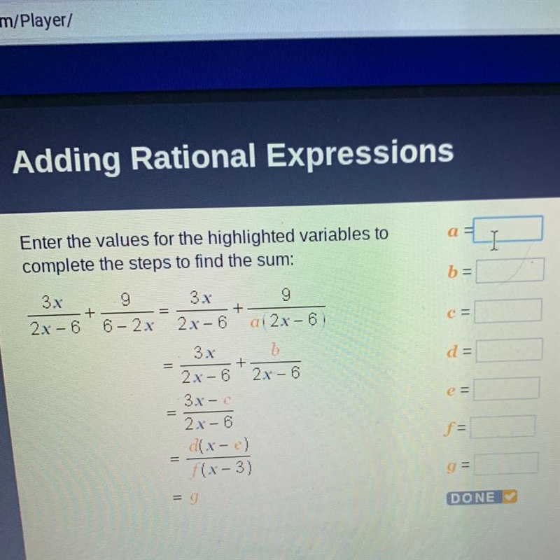 Enter the values for the highlighted variables to complete the steps to find the sum-example-1