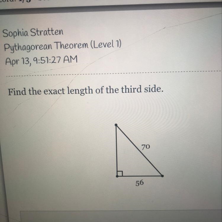 Find the exact length of the third side.-example-1