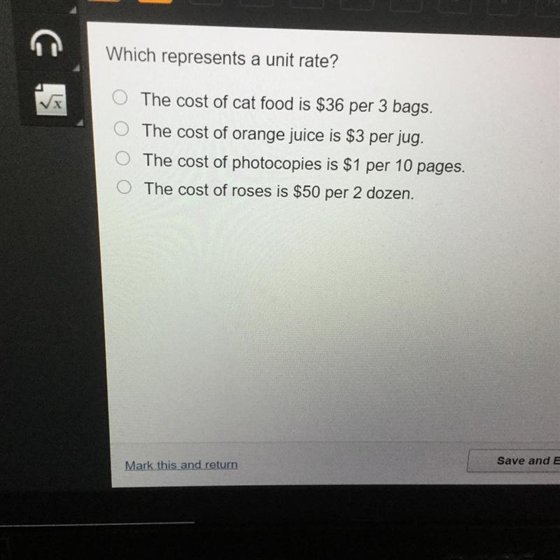 Which represents a unit rate ASAP PLEASE-example-1