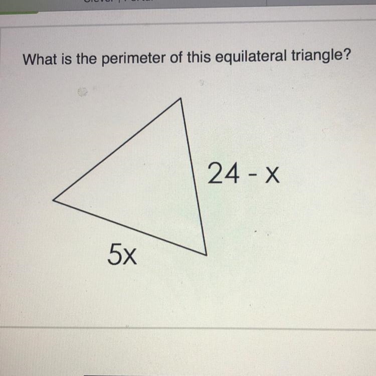 What is the perimeter of this triangle HELP!! A-4 B-20 C-40 D-60-example-1