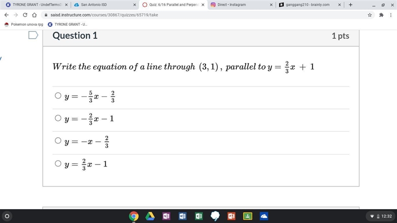 Write the equation of a line-example-1