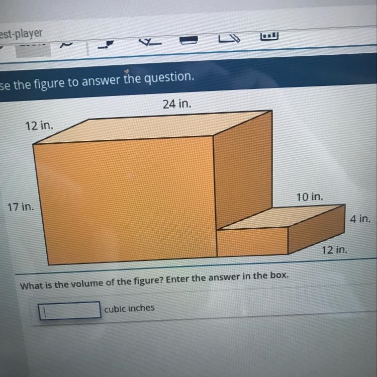 What is the volume of the figure? Enter the answer in the box.-example-1