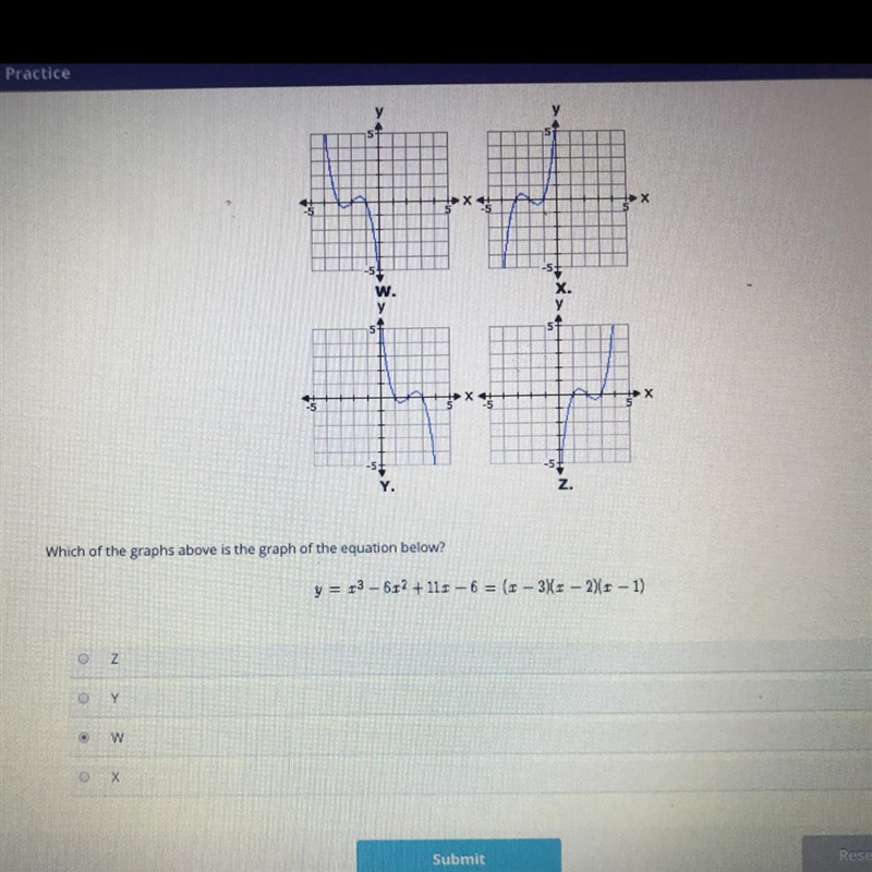 Which of the graphs above is the graph of the equation below? Y=x^3-6x^2+11x-6=(x-example-1