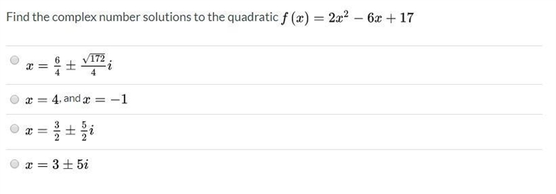 Find the complex number solutions to the quadratic f(x)=2x^2-6x+17-example-1