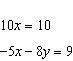 Write the augmented matrix for each system of equations.-example-1