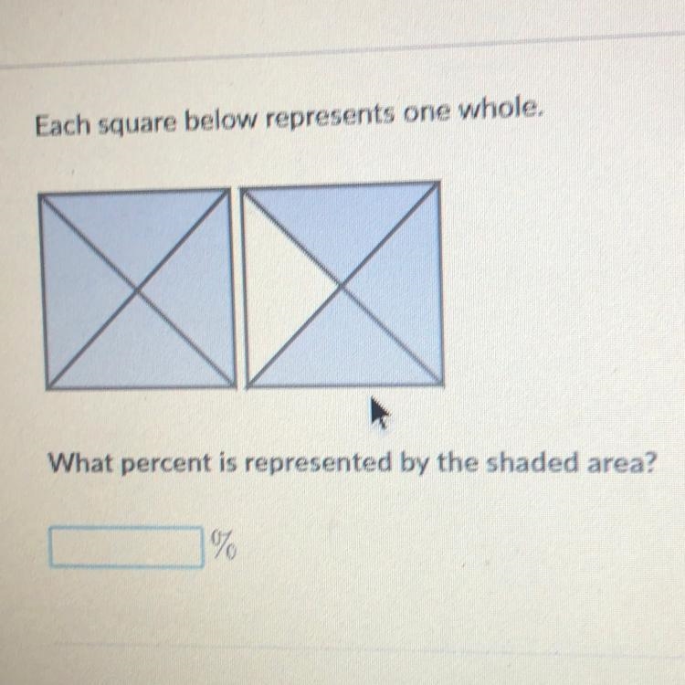 Each square below represents one whole. What percent is represented by the shaded-example-1