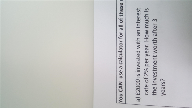 £2000 is invested with an interest rate of 2% per year. How much is the investment-example-1