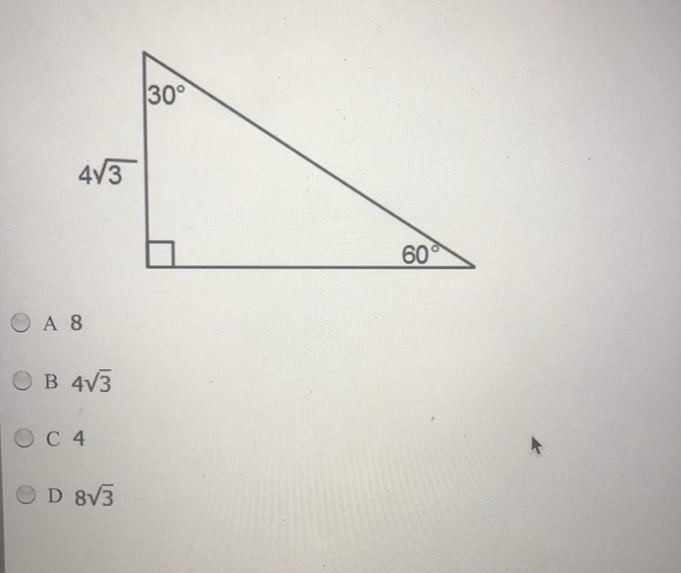 Determine the length of the hypotenuse.-example-1