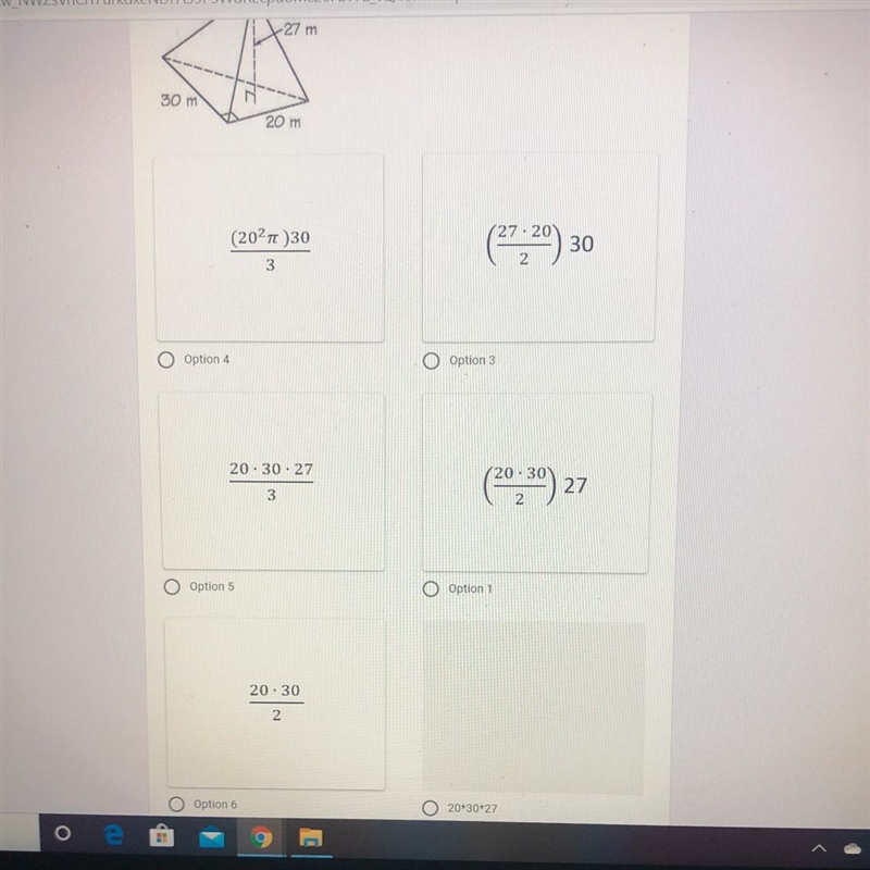 Which expression represents the volume of this solid ?-example-1