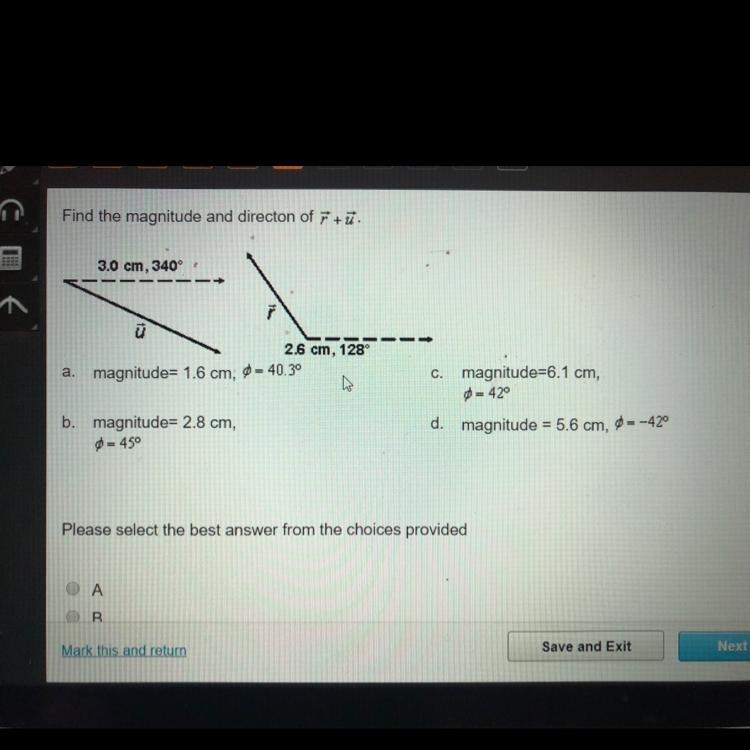 Find the magnitude and direction of r + u-example-1