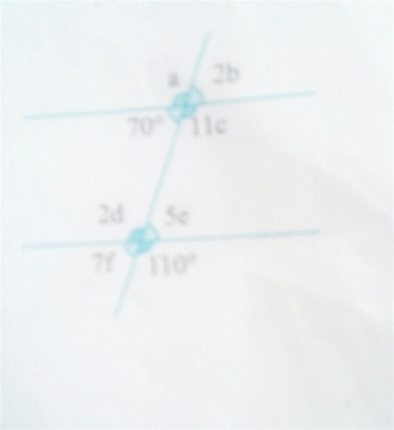 From the following figures, find the values of 'a', 'b', 'c': 'd', 'e' and 'f':​-example-1