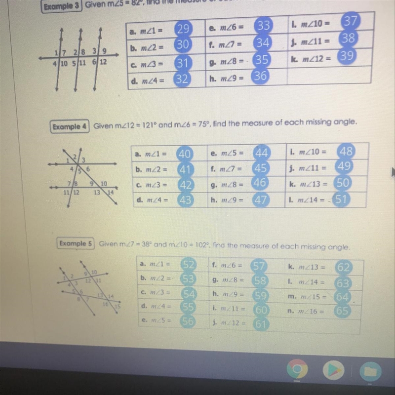 Given m<12 =121 and m<6 =75 find the measure of the missing angles-example-1