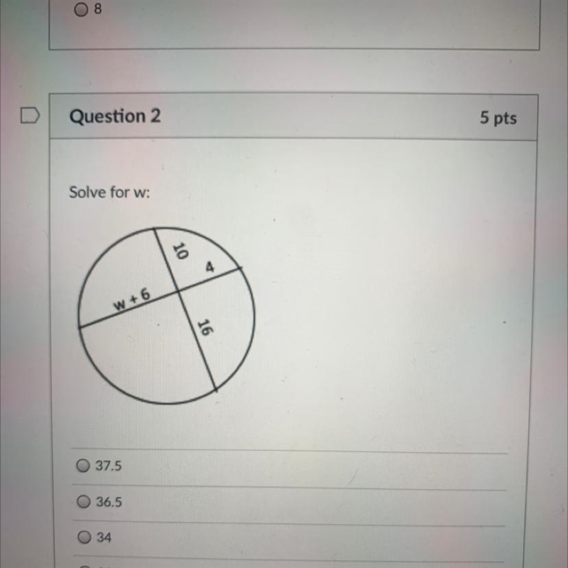 Solve for w: 10 4 W +6 16-example-1