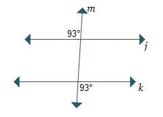 Lines j and k are intersected by line m. At the intersection of lines j and m, the-example-1