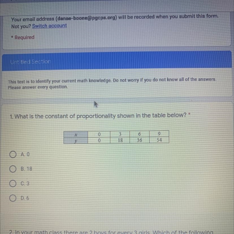 1.what is the constant of proportionality shown in the table below-example-1